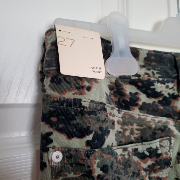 Anthropologie Pilcro corduroy denim skinny cropped high rise jeans Size 27 green - Picture 6 of 9